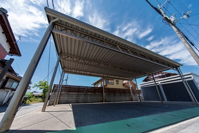 折板カーポート4台用彦根市で施工
